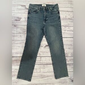 La Ligne High Rise Straight Classic Blue Denim Jeans